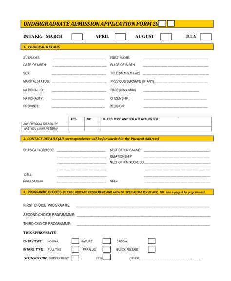 Undergraduate Form .